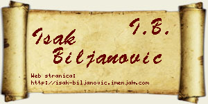 Isak Biljanović vizit kartica